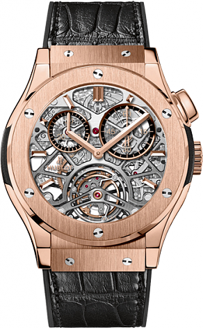 Fake Hublot Classic Fusion Tourbillon 506.OX.0180.LR Skeleton King Gold watch Review